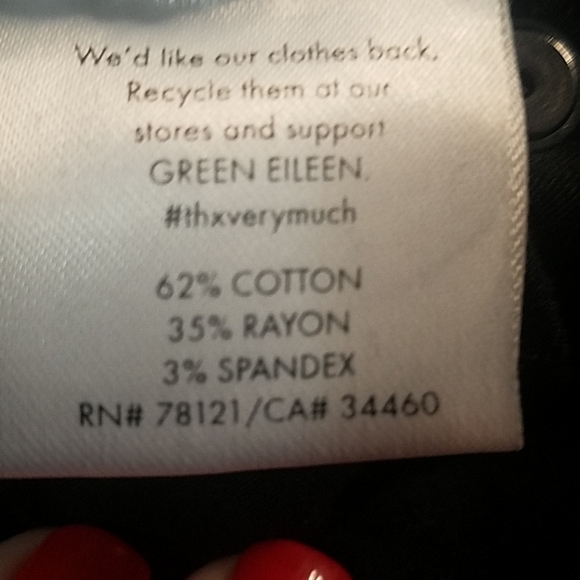 EILEEN FISHER ACID WASHED VELVETEEN BLACK WASHED JEAN SZ10 EUC - Picture 4 of 16